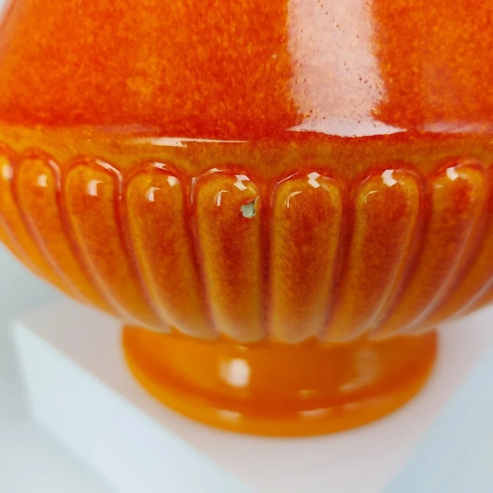 Royal Haeger‎ Mid Century Vase Orange Ombre Etruscan Ceramic Artichoke 13